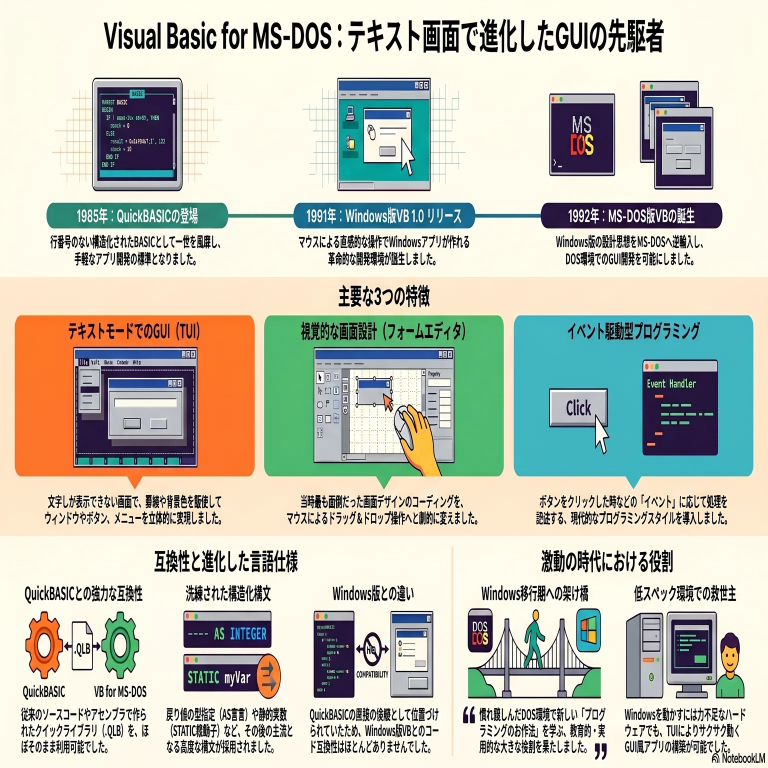 VBの歴史：MS-DOS版 〜 Windowsの陰で咲いたテキストモードのGUI 〜｜kzn