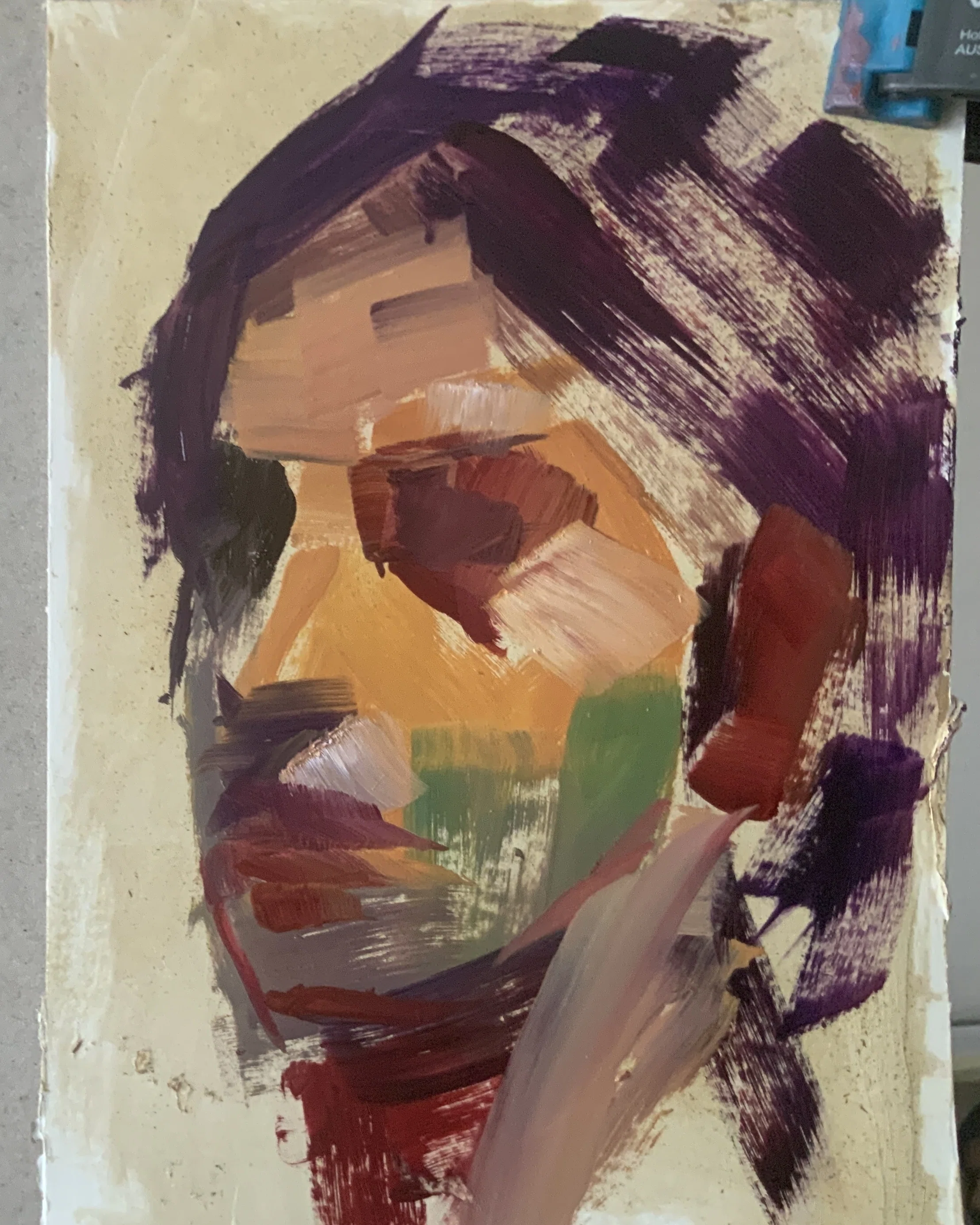 油絵(91.0 >< 60.6) 油絵 no.69 下絵ではなく、色を積み重ねて女性を描く｜なお