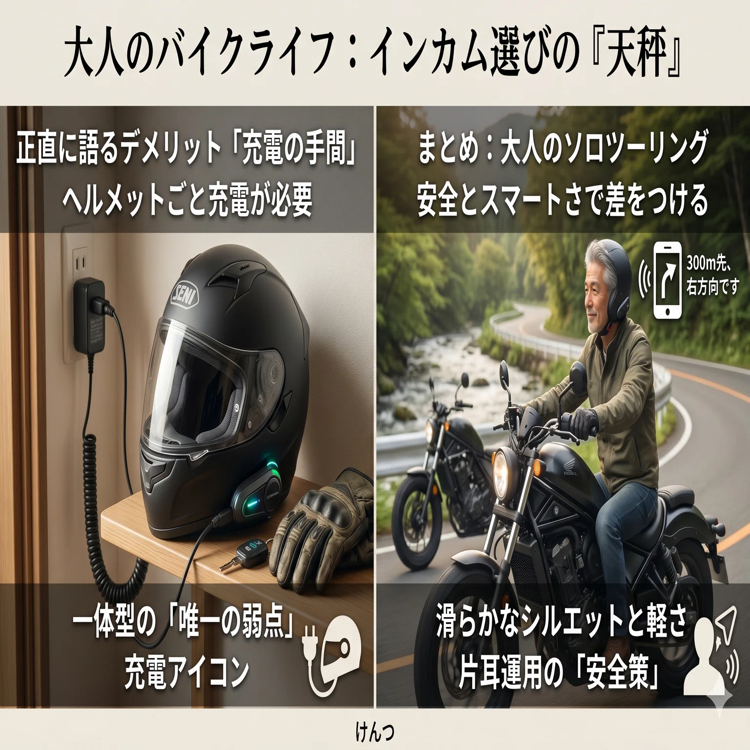 ソロ特化】50代の安全を守る「目立たないインカム」SENA 3S PLUS-WBと