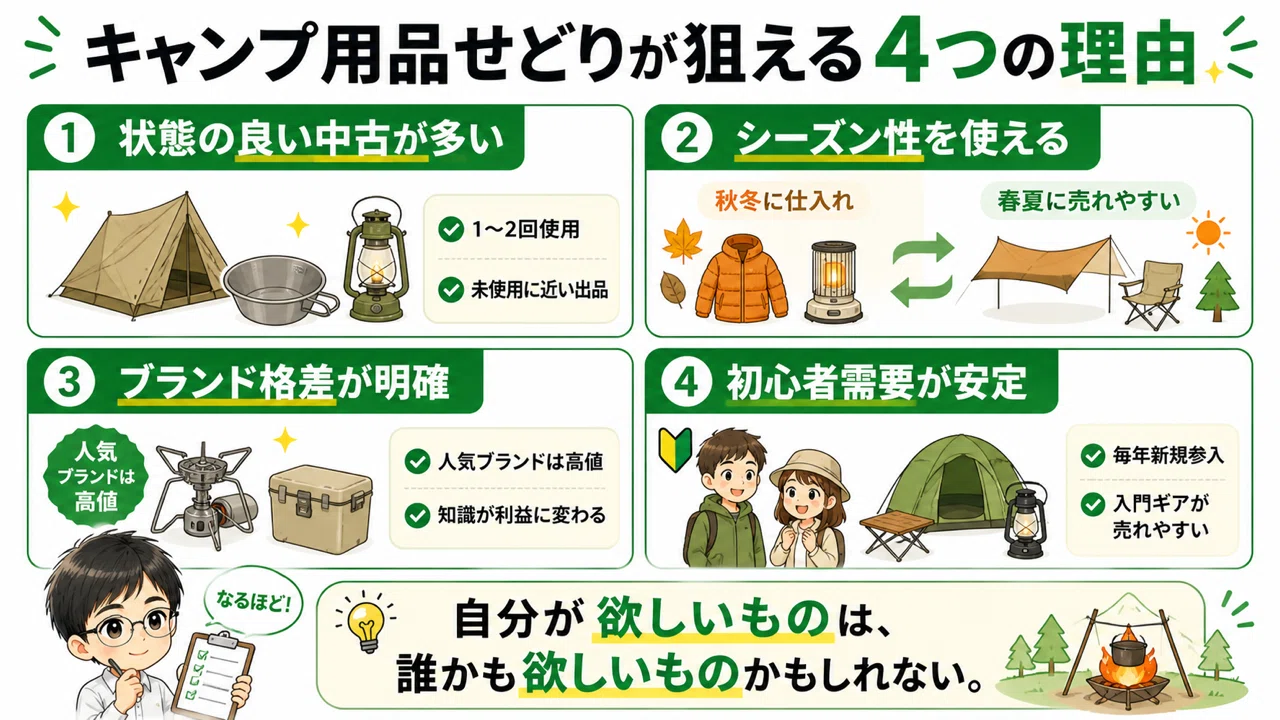 趣味のキャンプにハマったら、せどりの新ジャンルが見えてきたって本当