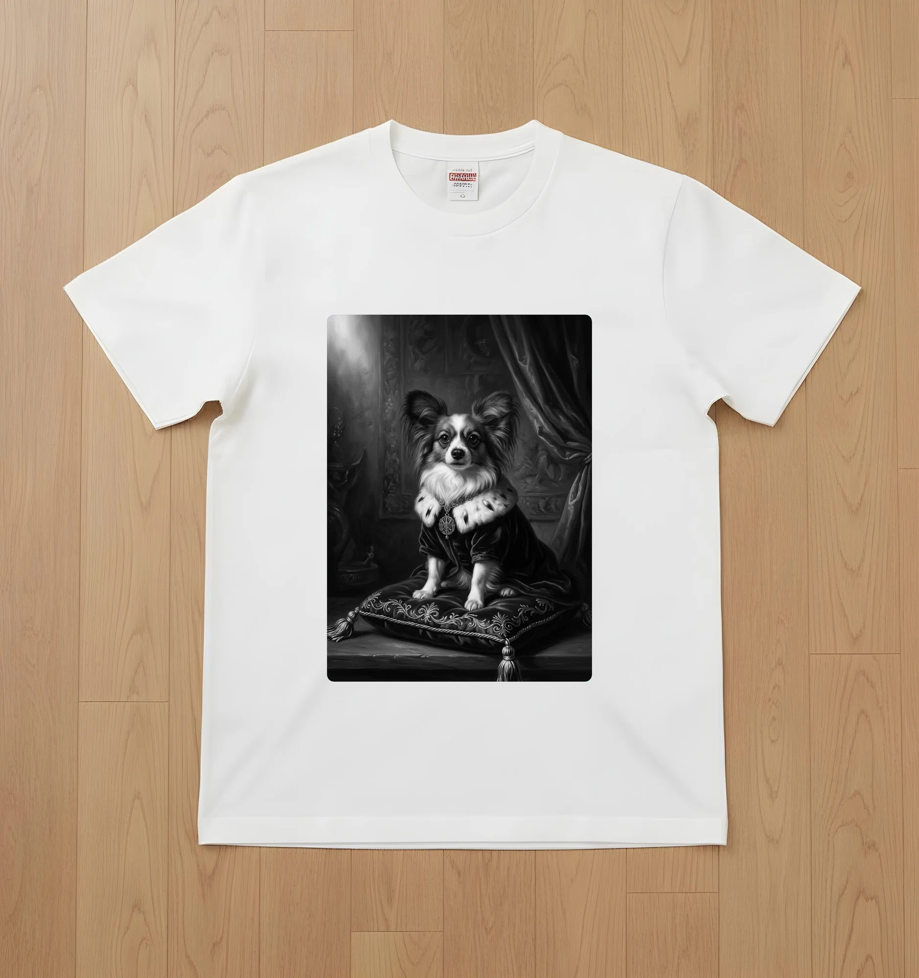 パピヨンのルネサンス肖像画Tシャツができました！｜うちの子