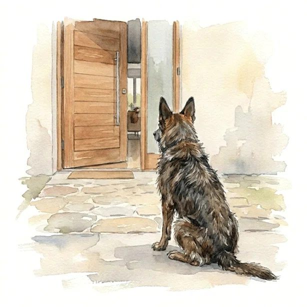 老犬のイラスト