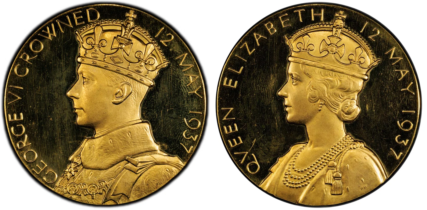 1937年 イギリス ジョージ6世 戴冠記念金メダル｜アンティークコイン