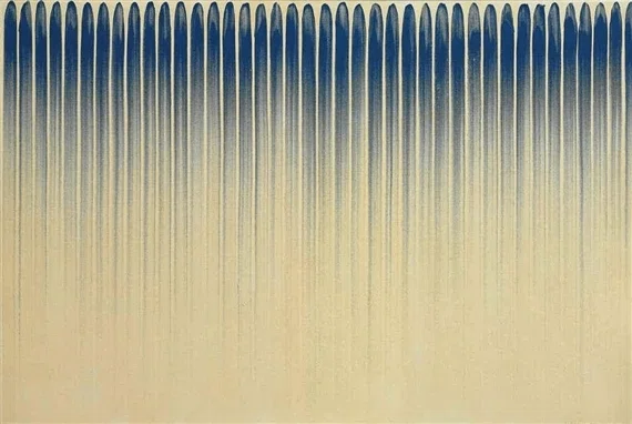 李禹煥 L. Ufan 抽象画 青とクリーム色 韓国抽象の静かな力｜李禹煥から広がる単色画の世界 【買取井浦
