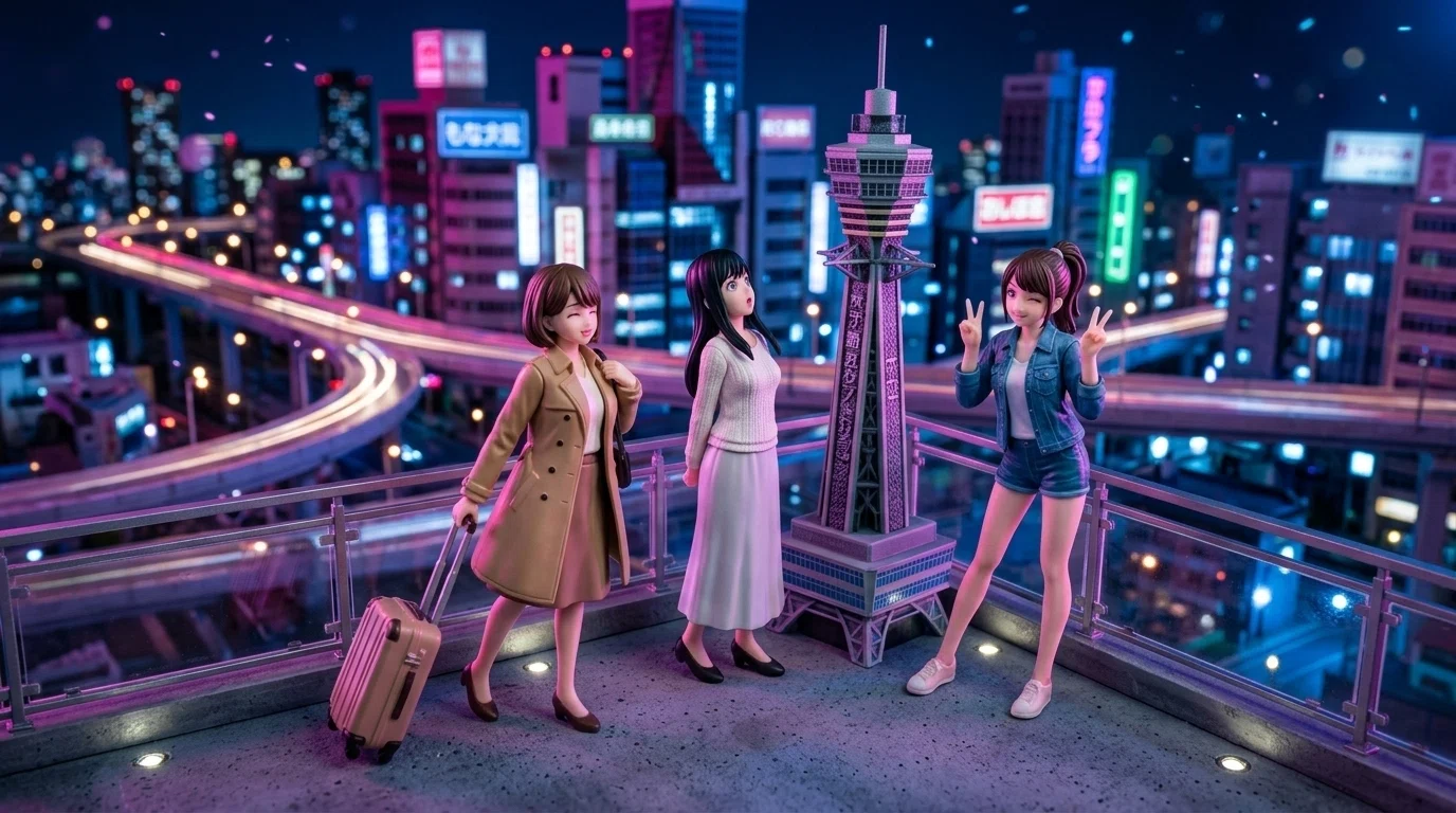 架空の200都市 × 100タイプのミニチュアAI美女 “AIミニチュア夜景