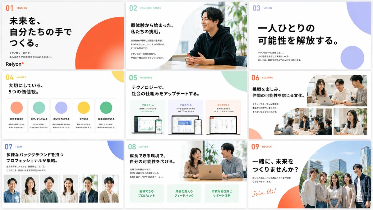Orange Pitchのスライド例
