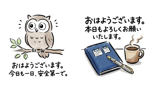大人の毎日に。スタンプ代わりに使える丁寧な「おはようございます