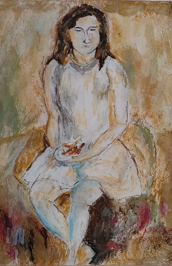 ジュール・パスキン、果物を持つ少女、希少な画集より、状態良好、新品高級額 絵画ミニミニミステリー 第165回「ジュール・パスキン『果物を持つ