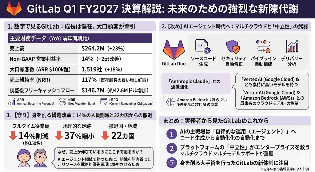 決算解説】GitLabの2027年Q1決算：エージェントAIへの大攻勢と、14