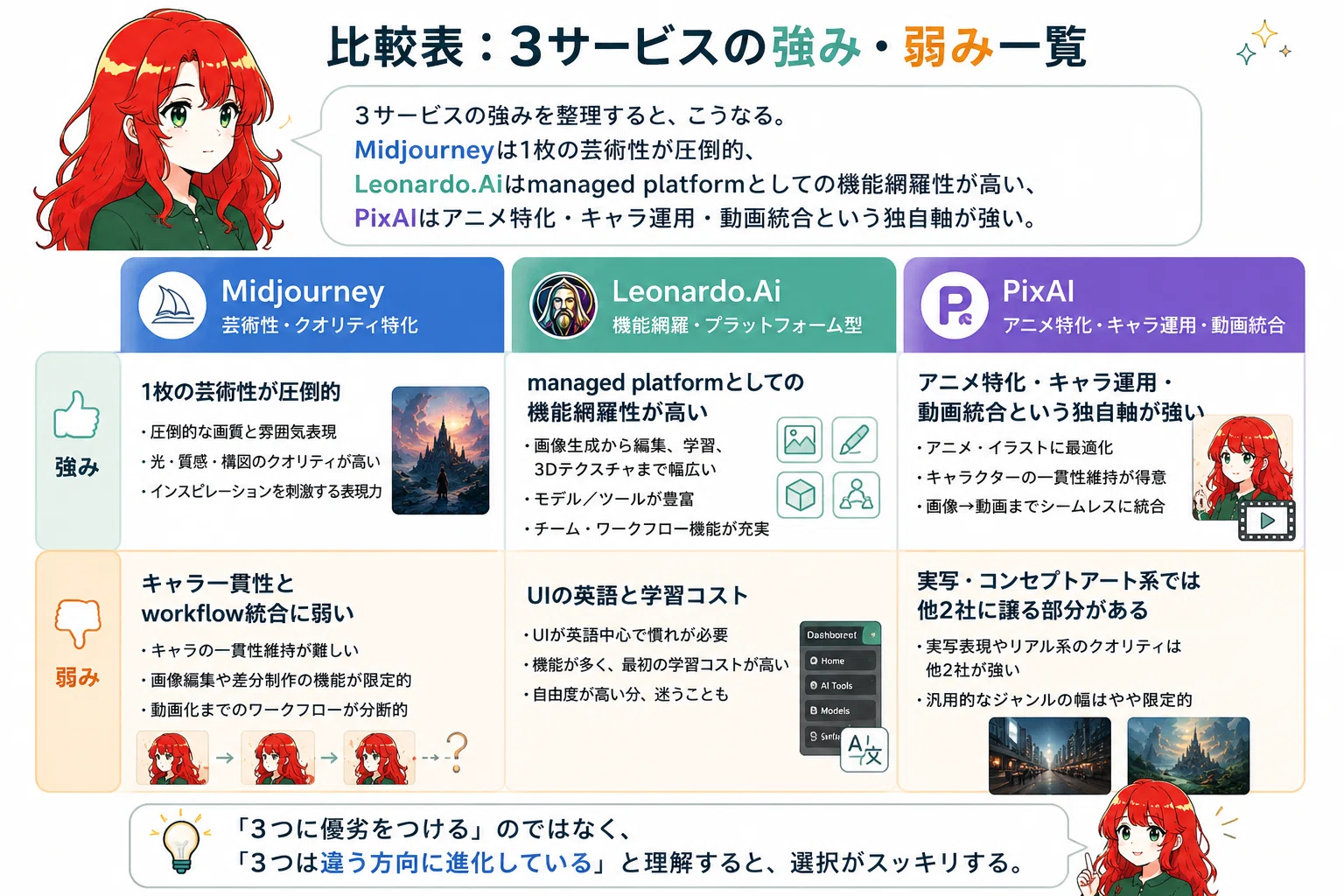 AI画像生成サブスク比較 2026！Midjourney・Leonardo.Ai・PixAI