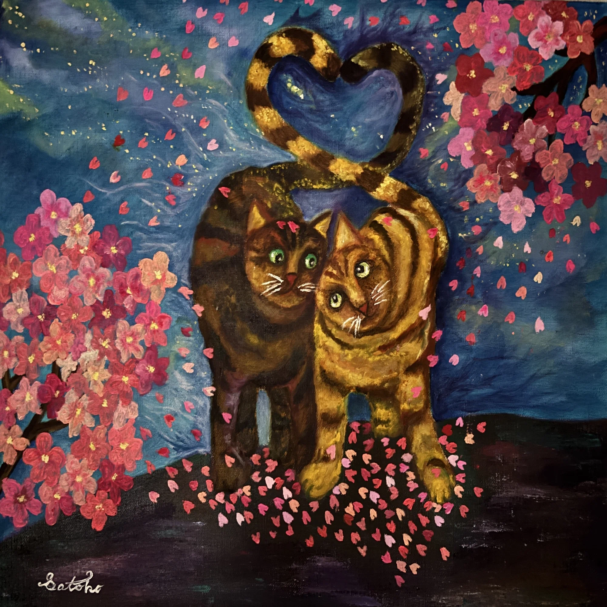 猫作家 森岡聡子の絵画展『四季折々』/404美術館に出品｜森岡 聡子 