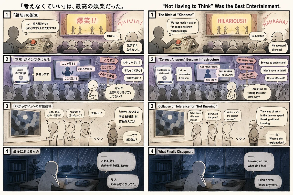 思考を去勢する「親切」――なぜ私たちは、結論を急ぐほどに馬鹿になるのか|オリー