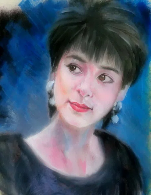 都志良三肖像画大全（57）藤圭子さん ( 1951 - 2013 ) Japan を描く