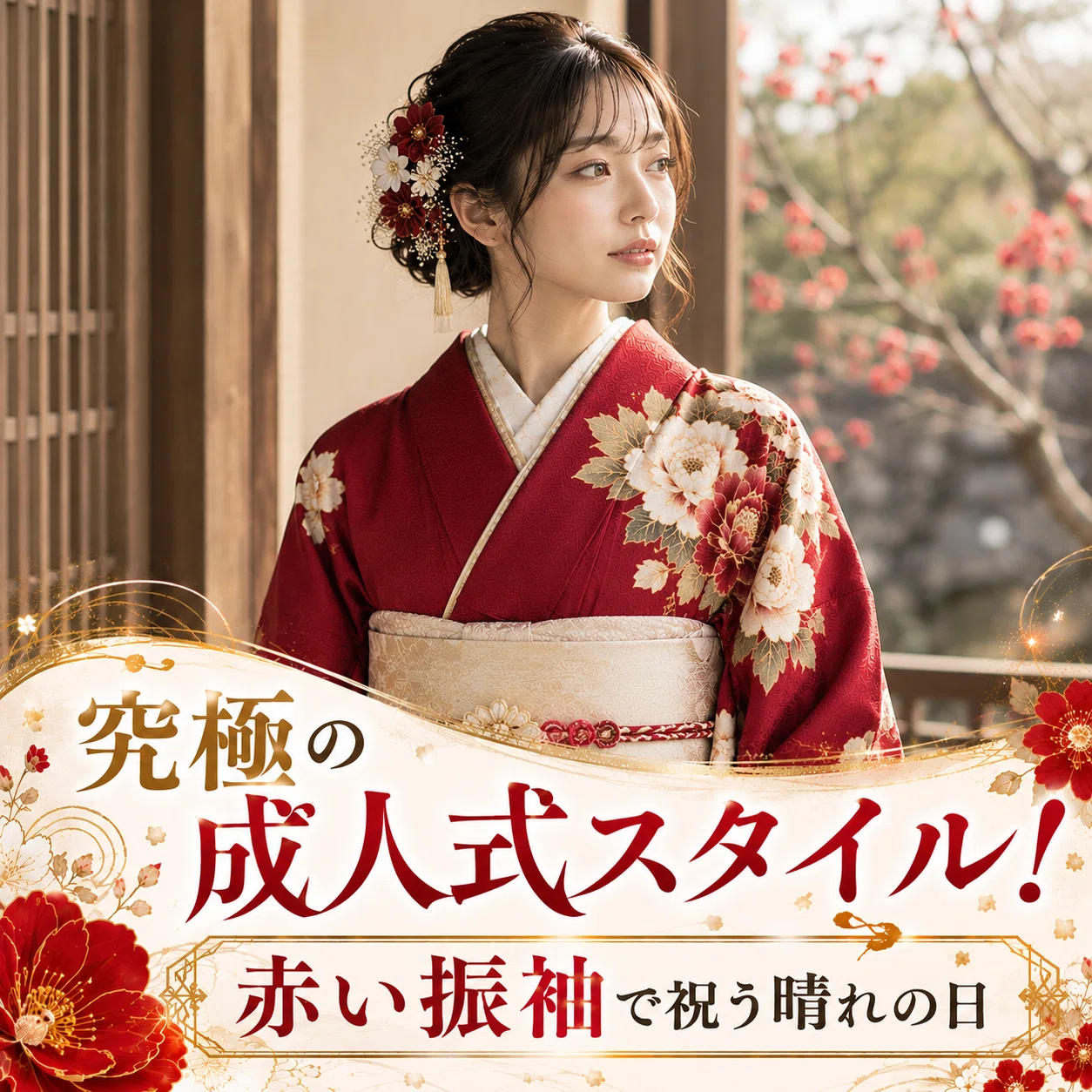 究極の成人式スタイル！赤い振袖で祝う晴れの日｜二十歳振袖館Az 横浜 