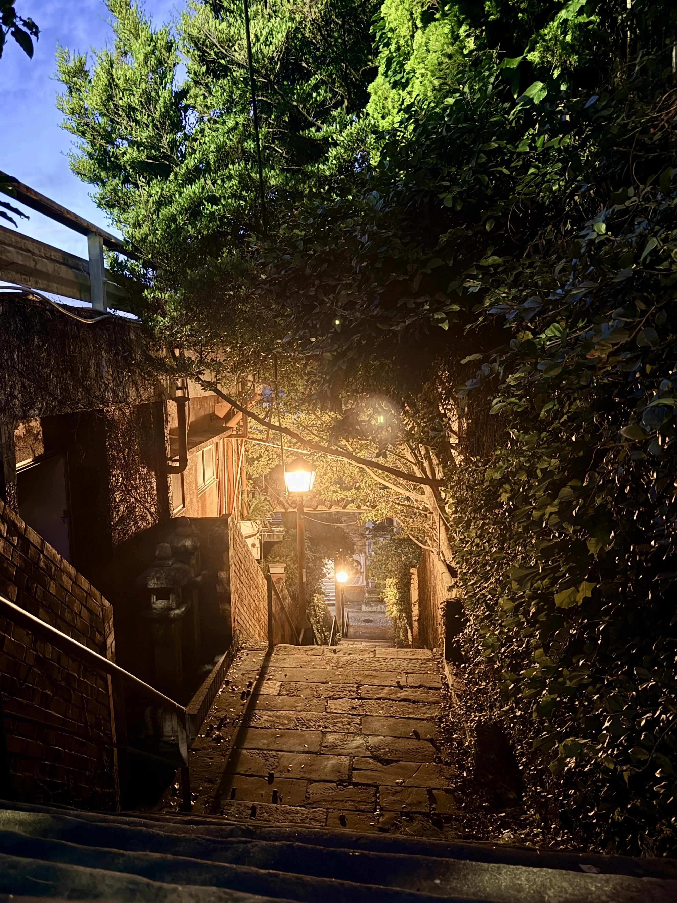 夕暮れから夜に変わる魔法の時間。長崎・南山手の坂道で情緒あふれる