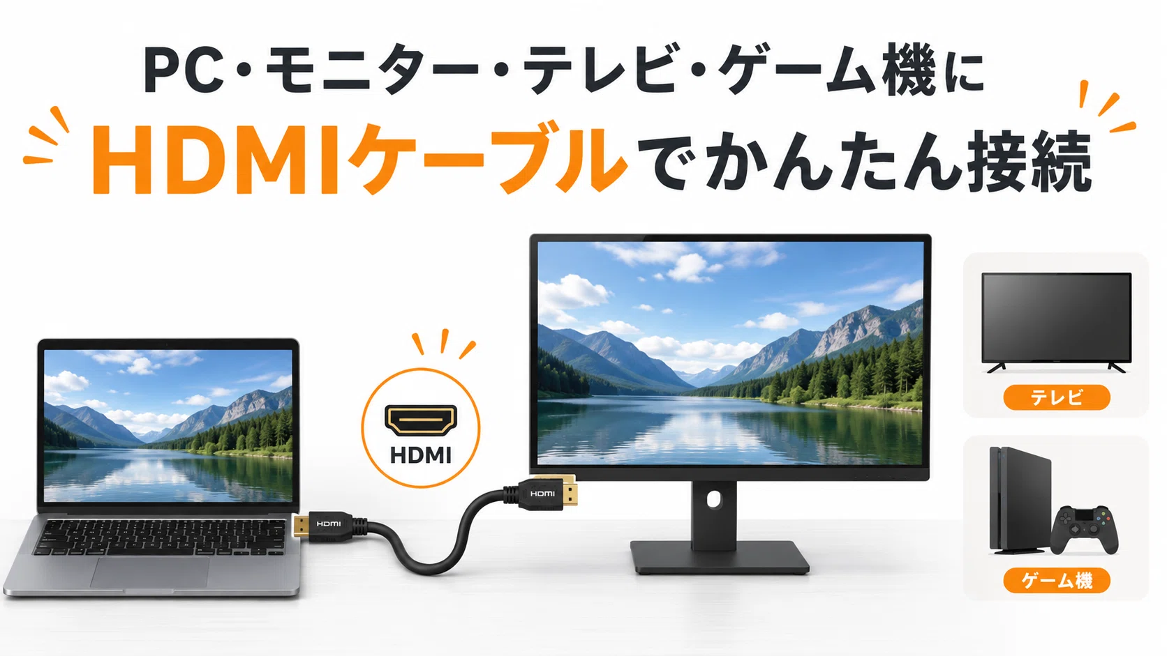 PC・ゲーム機などのHDMIを無線で4K高画質テレビ HDMIケーブルの選び方：モニター接続で失敗しないポイント｜まる