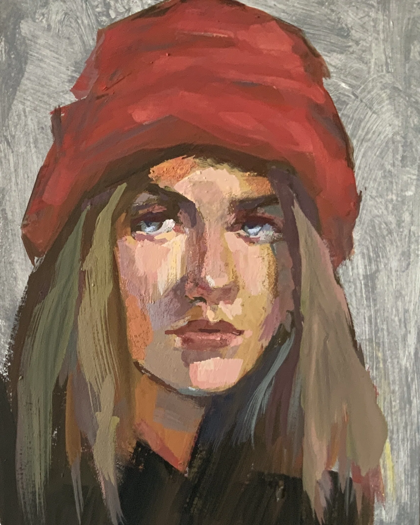 たぶん…ロシア…の画家さんの絵から学んでガッシュで女性の顔を描く｜なお