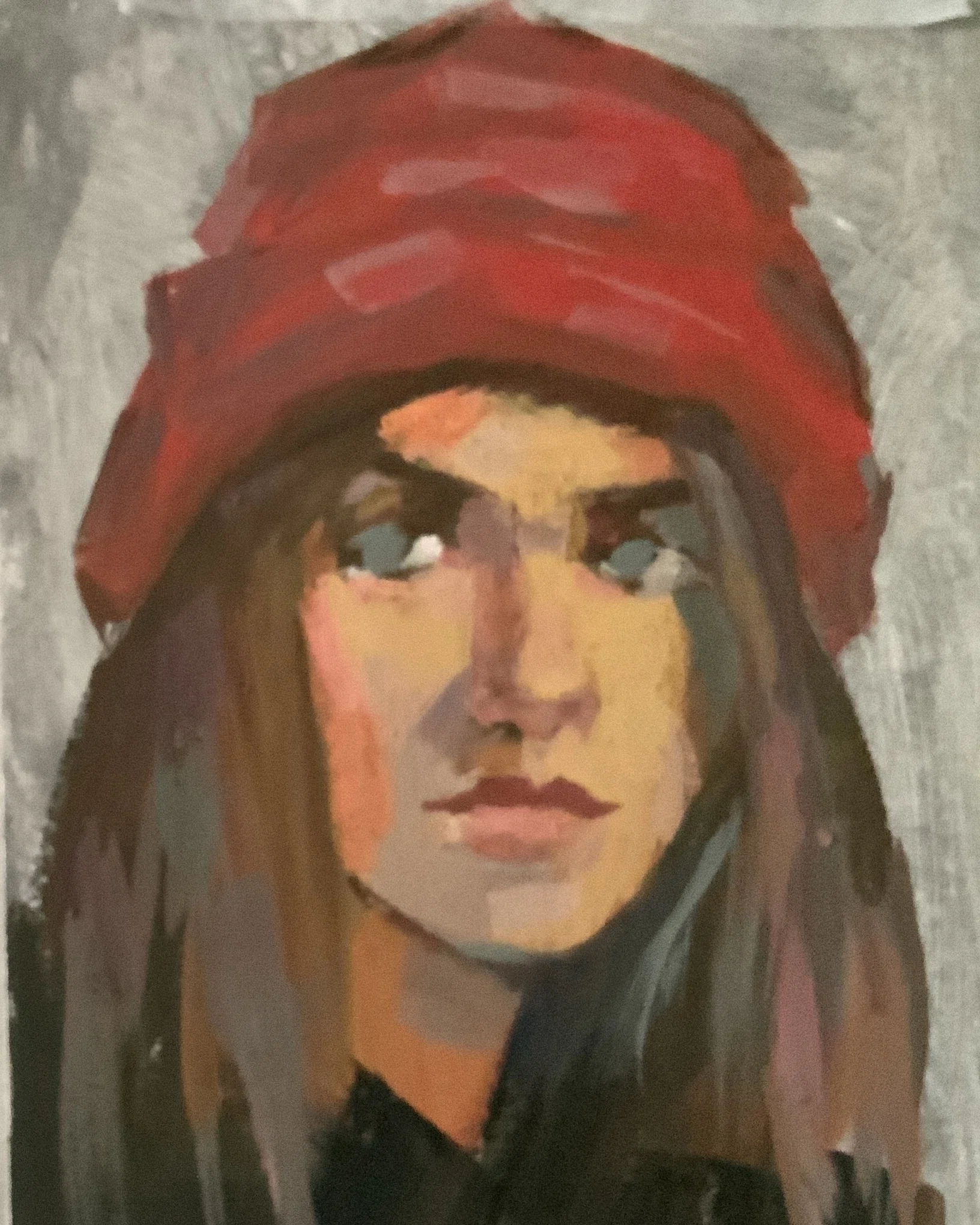 たぶん…ロシア…の画家さんの絵から学んでガッシュで女性の顔を描く｜なお