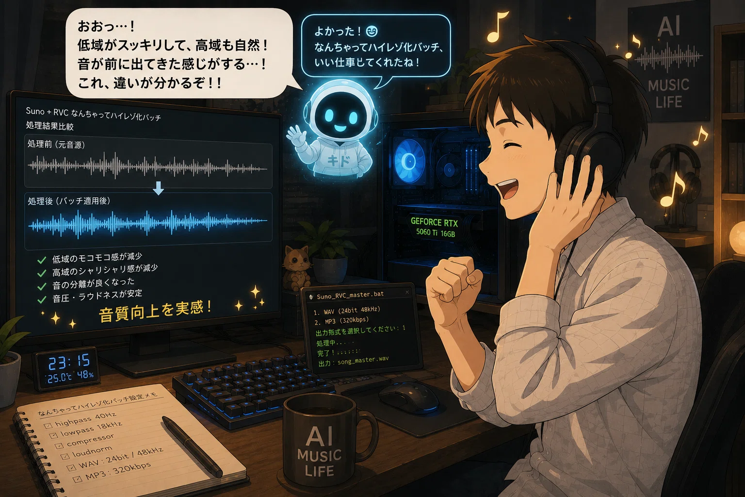 Suno＋RVC音源を少しだけ整えるバッチを作ってみた｜のっぴ