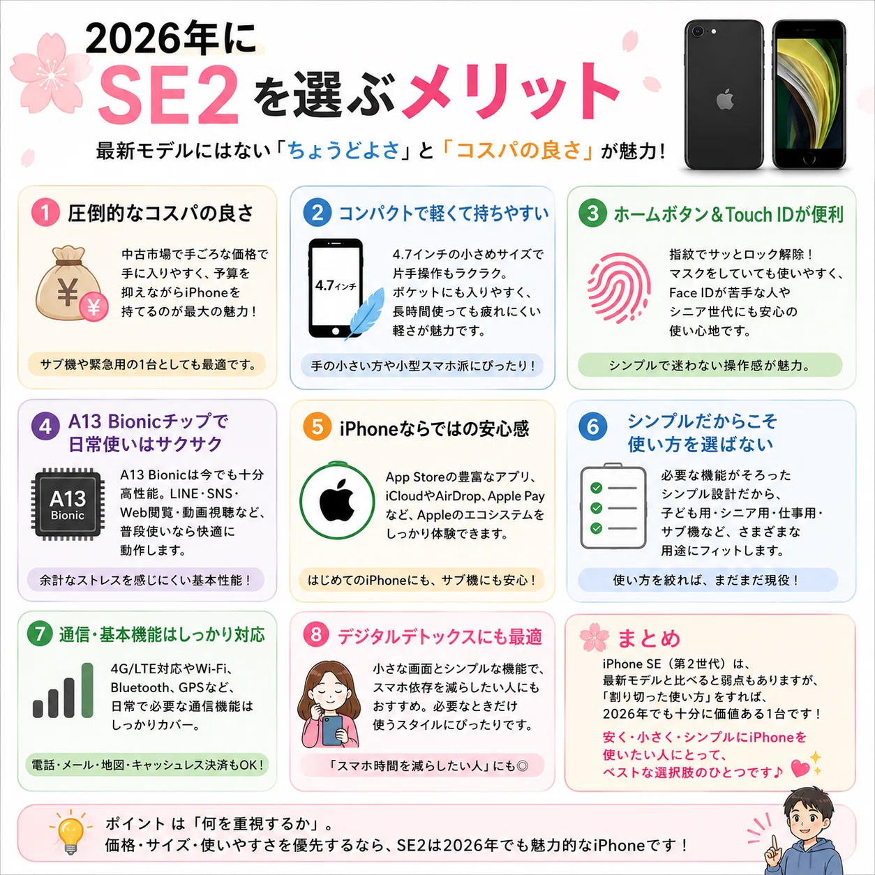 📱📱【2026年版】iPhone SE（第2世代）はまだ使える？安くiPhoneを持ち