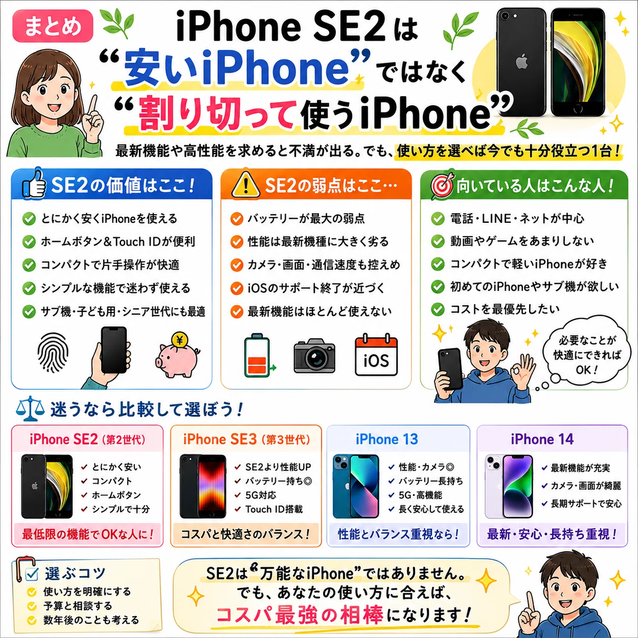 SE2 （256G）問題なく使用可能ですが神経質な方はご遠慮願います 📱📱【2026年版】iPhone SE（第2世代）はまだ使える？安くiPhoneを持ち