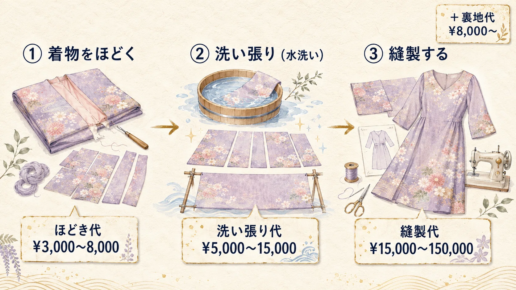着物リメイクの料金相場はいくら？アイテム別の費用目安と失敗しない