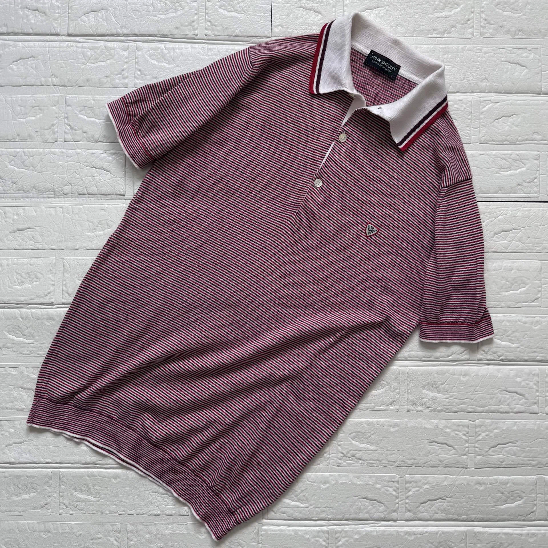 JOHN SMEDLEY】ボーダーニットポロ｜Kakko-Tradclothing