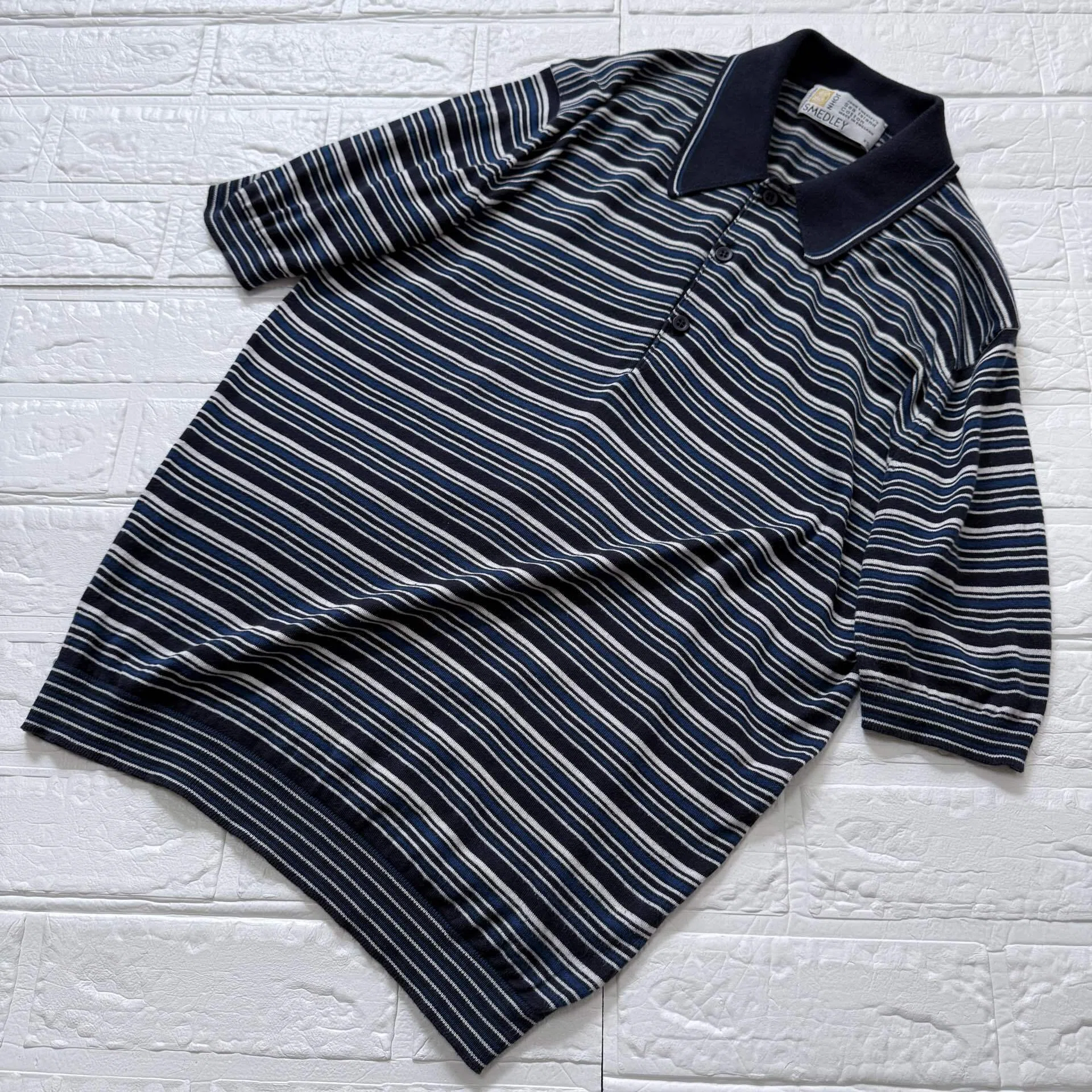 JOHN SMEDLEY】ボーダーニットポロ｜Kakko-Tradclothing