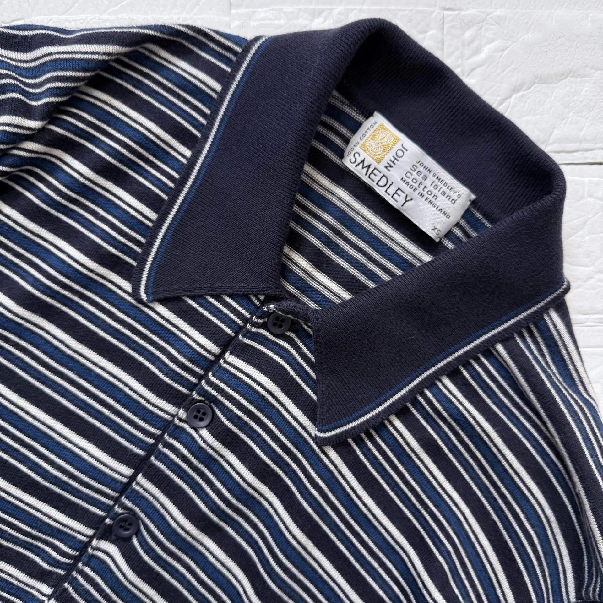 JOHN SMEDLEY】ボーダーニットポロ｜Kakko-Tradclothing