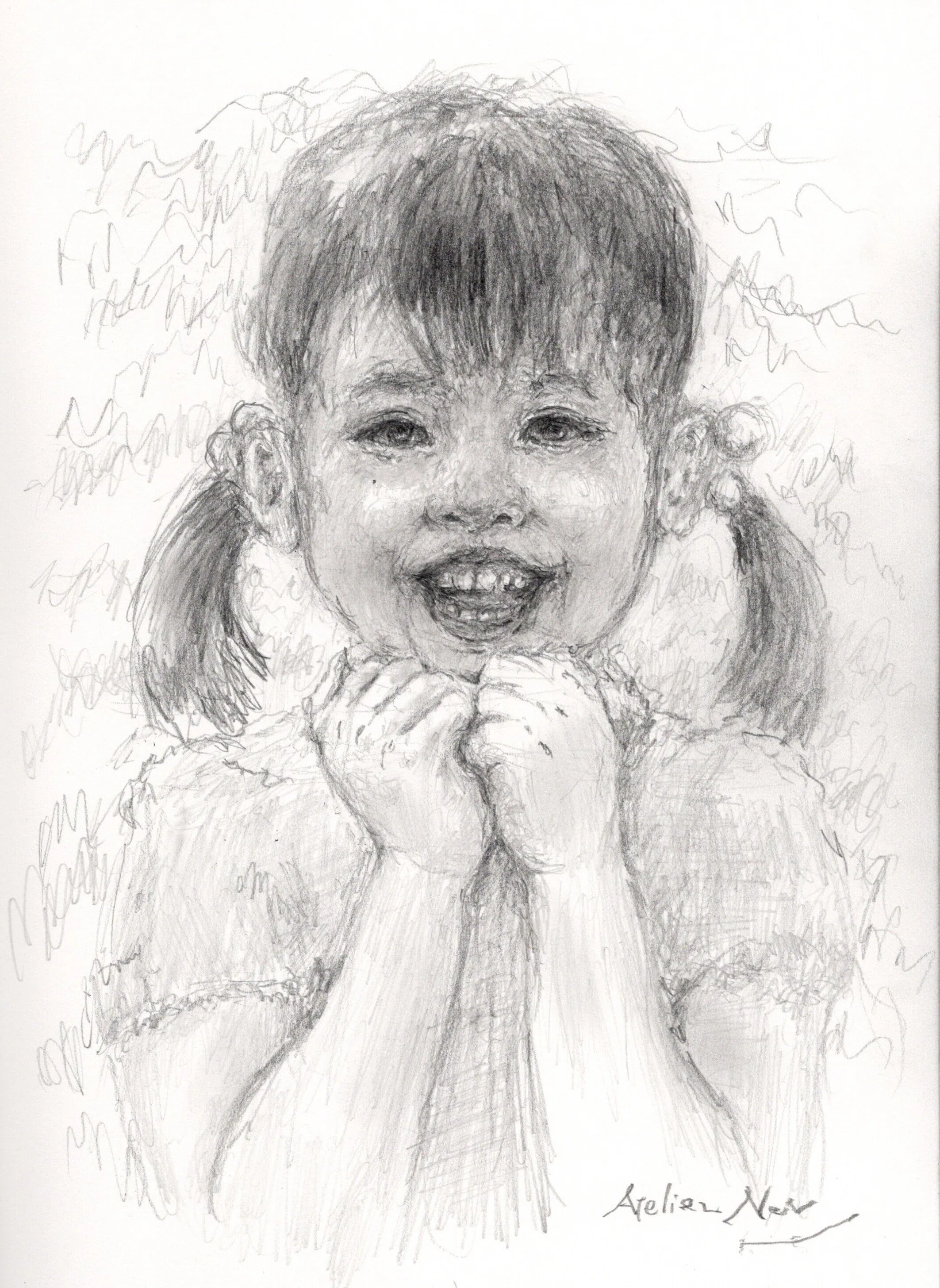 天国へ逝った、ミニ・シュナのMerryを想いながら描いた鉛筆デッサン。 鉛筆画】ちいさなたからもの｜Atelier Non