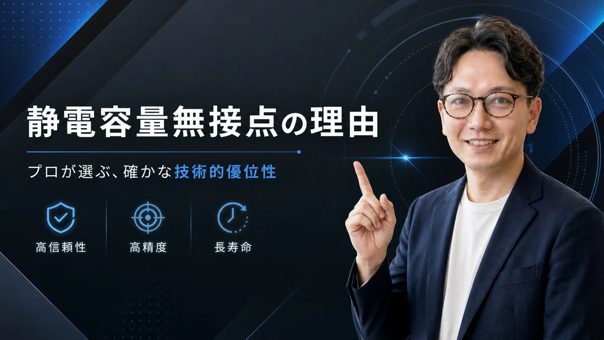 エスワン代表OMASAが静電容量無接点方式が選ばれる理由を解説、プロフェッショナルに支持される先進キースイッチ技術の優位性について説明している様子