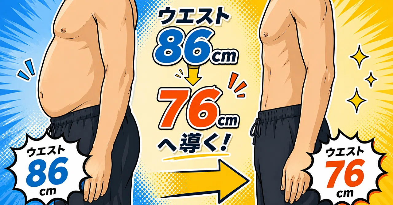 ウエスト ダイエット 意志より仕組み！忙しい人のための1日5分以内生活設計でウエスト86