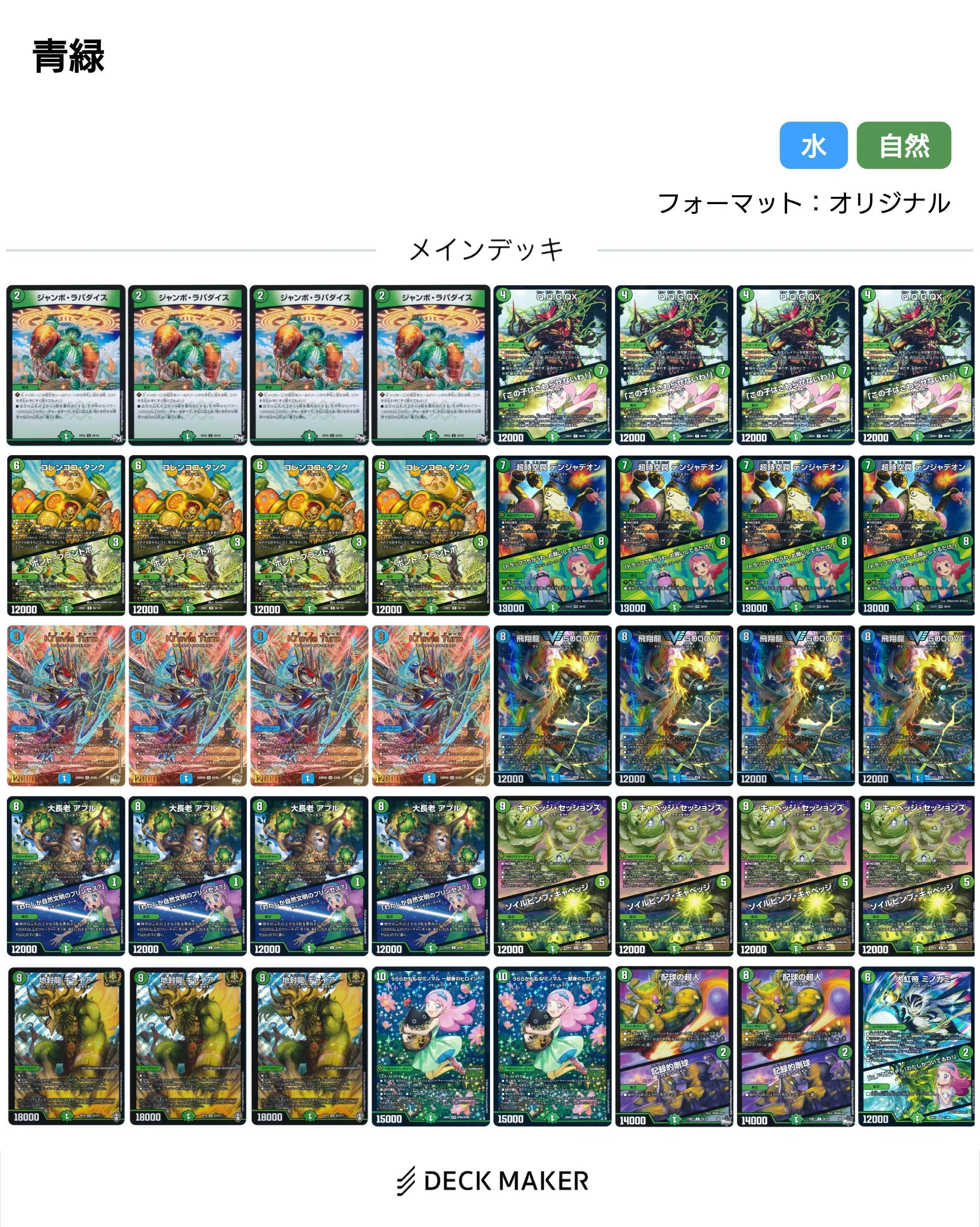 オリジナル デッキ解説】水自然キャベッジ｜くろと.
