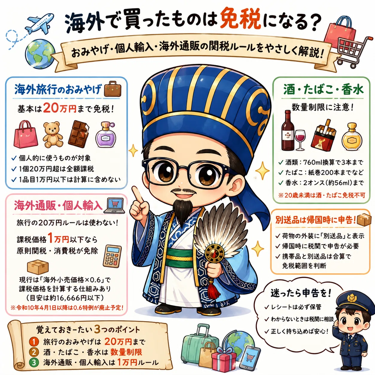海外で買ったものは免税になる？おみやげ・個人輸入・海外通販の関税 
