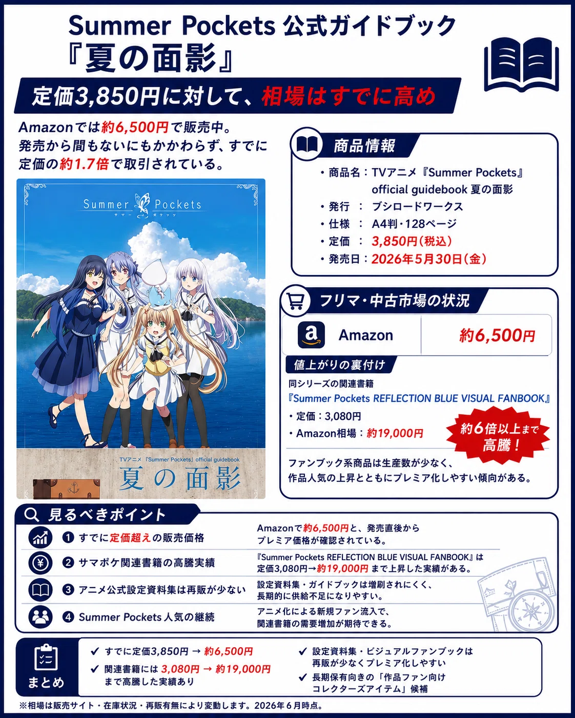 定価3,850円→Amazon約6,500円】Summer Pockets公式ガイドブック『夏の