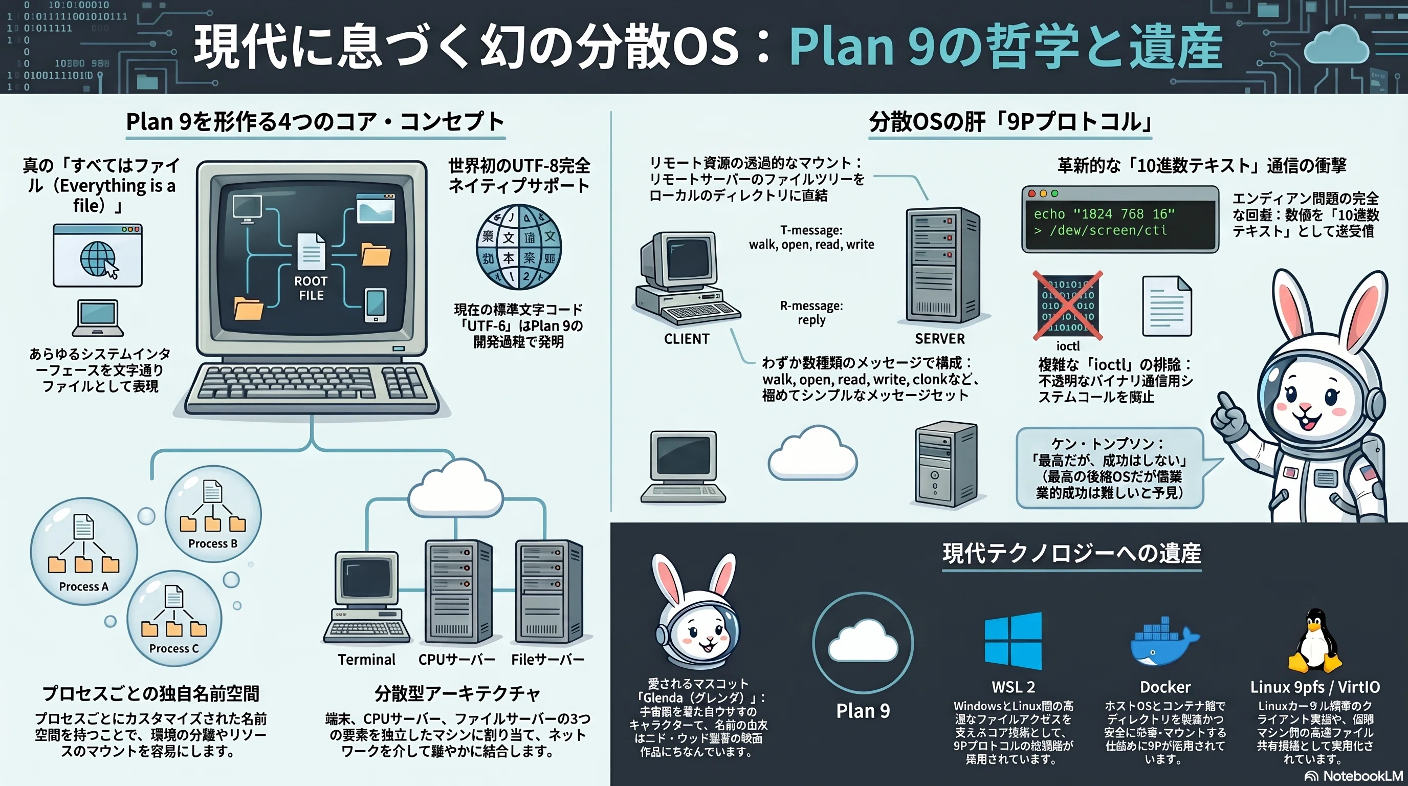 真のすべてはファイル」に挑んだ幻の分散OS『Plan 9』と、現代に息づく