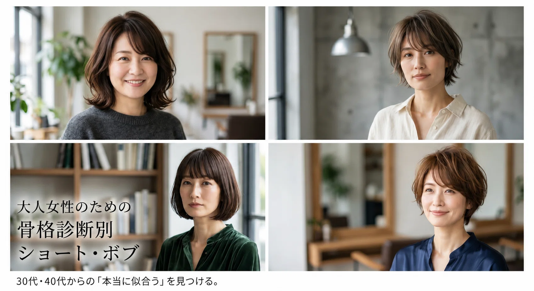 髪型ショートボブで失敗しない似合わせ方は？骨格別カットと年代別オーダーを徹底解説