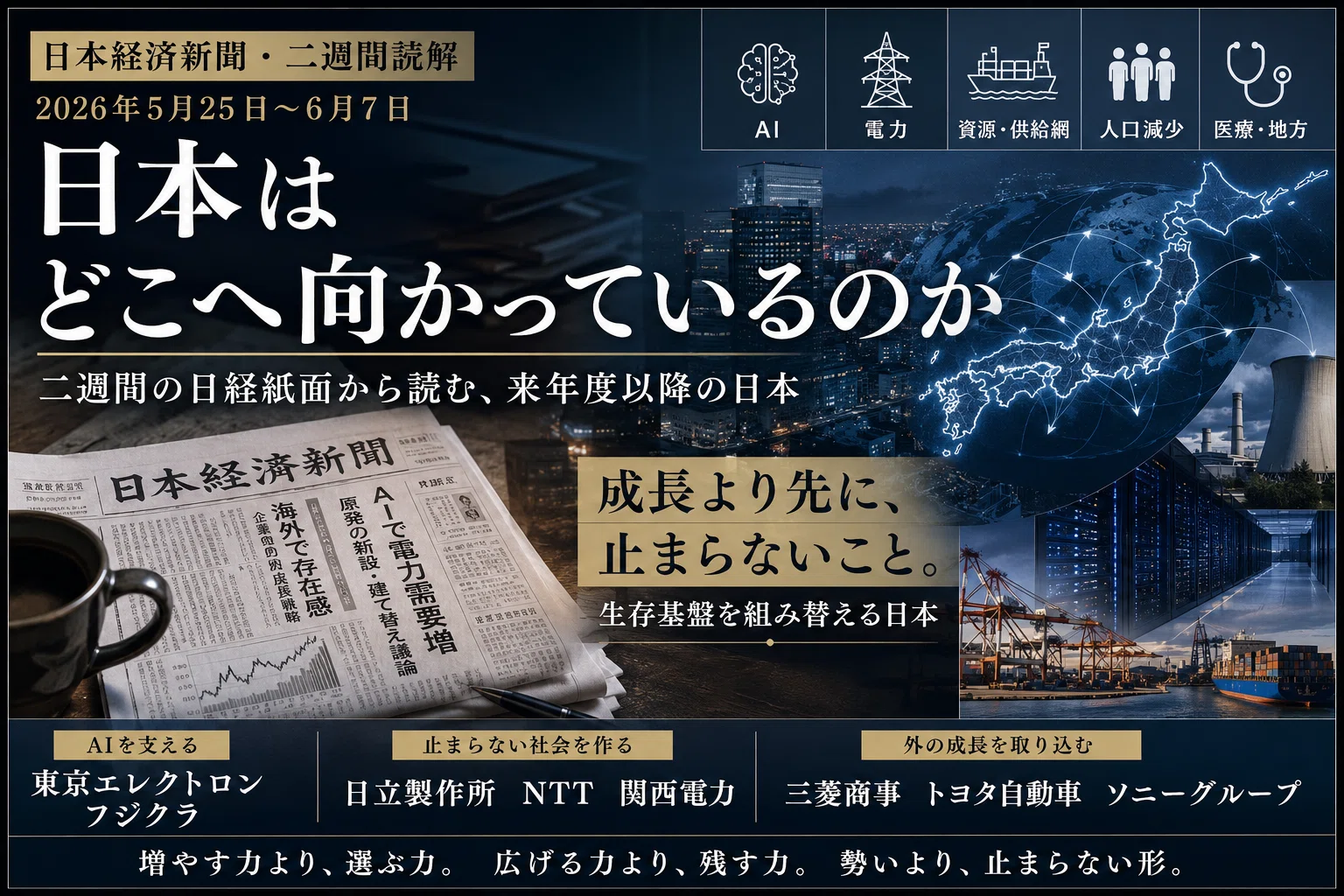 日本経済新聞・二週間読解2026年5月25日〜6月7日【今。日本はどこへ