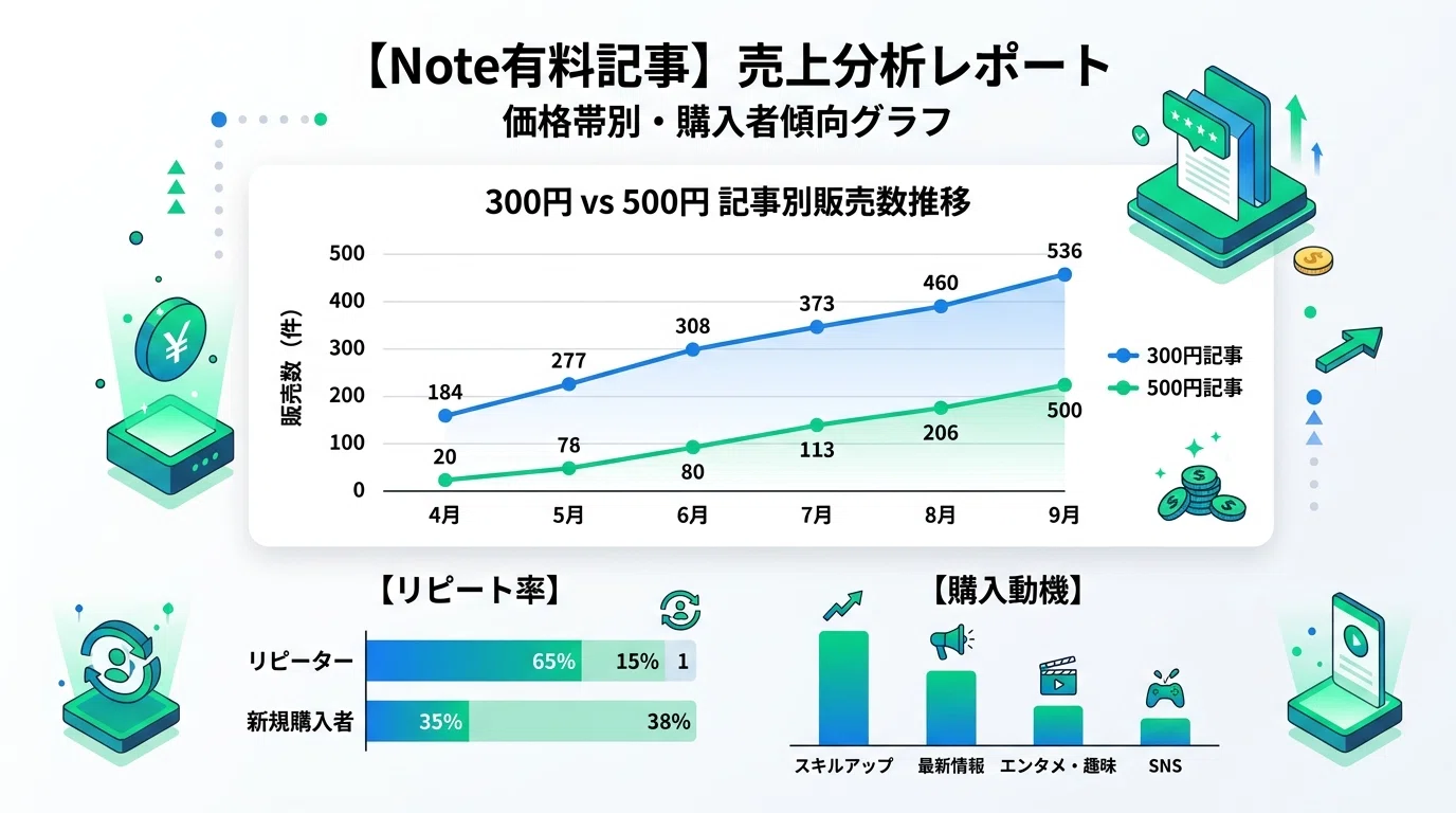 有料記事の値段は何円が正解？｜100円・300円・500円・980円の売れ方を 