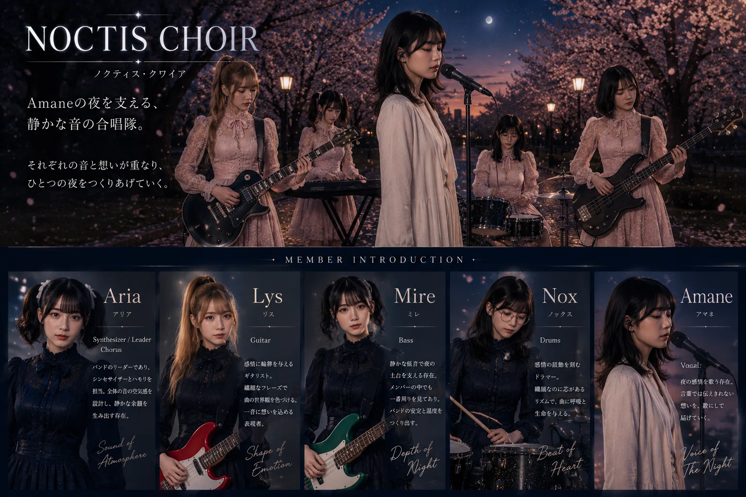 NOCTIS CHOIR ― Amaneの夜を支える4人の音｜月夜