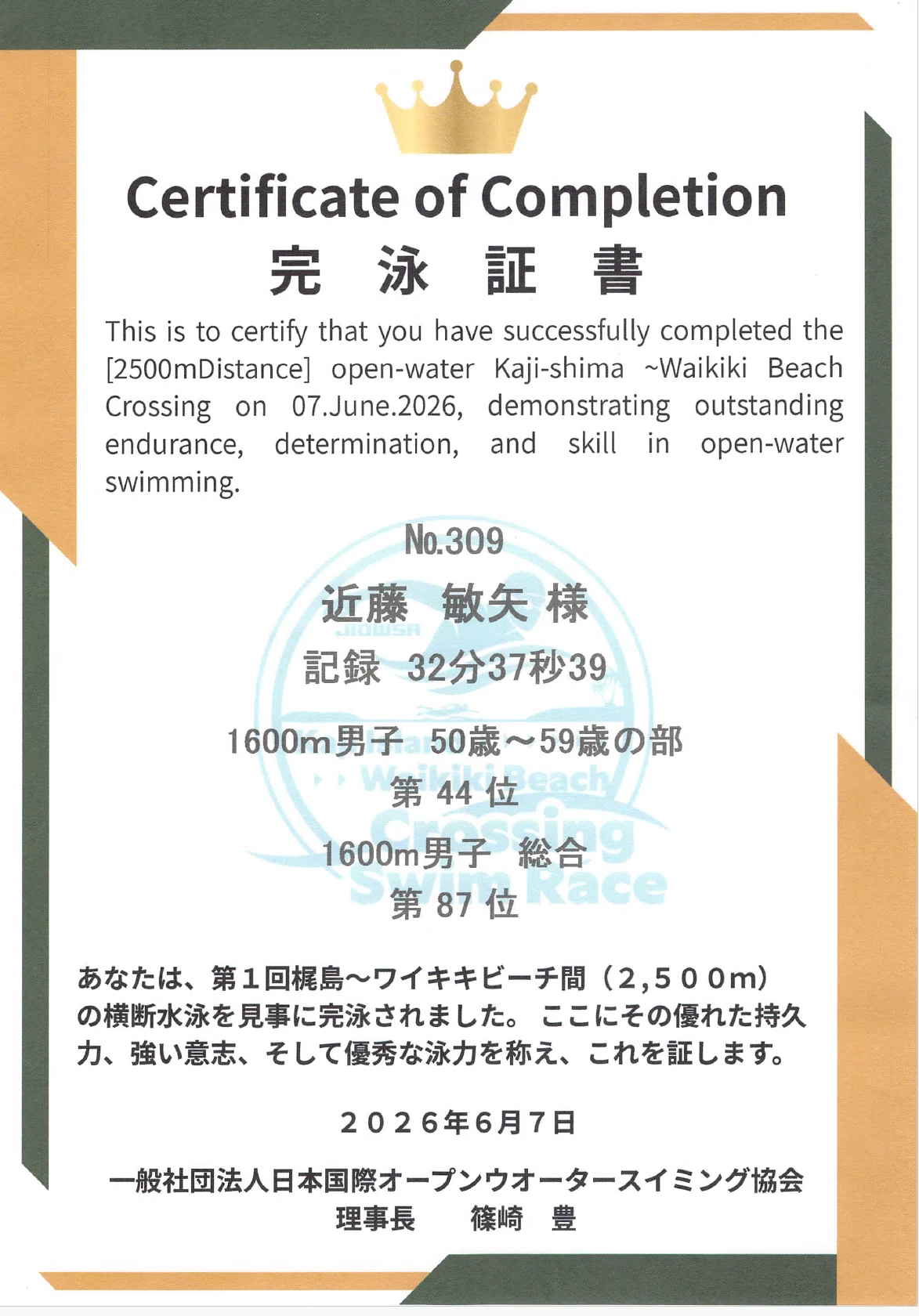 第1回 梶島～ワイキキビーチ横断スイムレース参加記――あの荒天で開催を