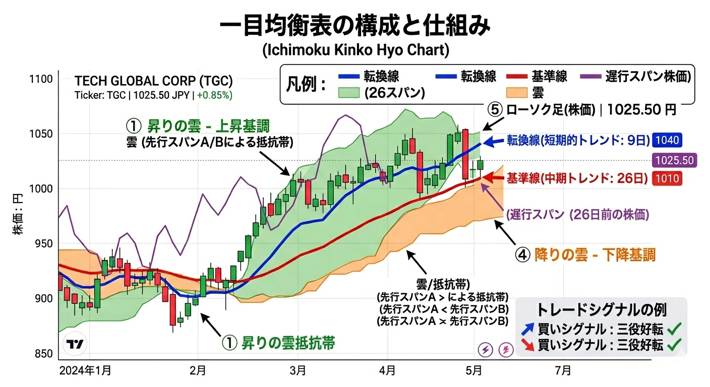 一目均衡表で勝率が変わった！初心者でも使える5つの見方｜タクカブ
