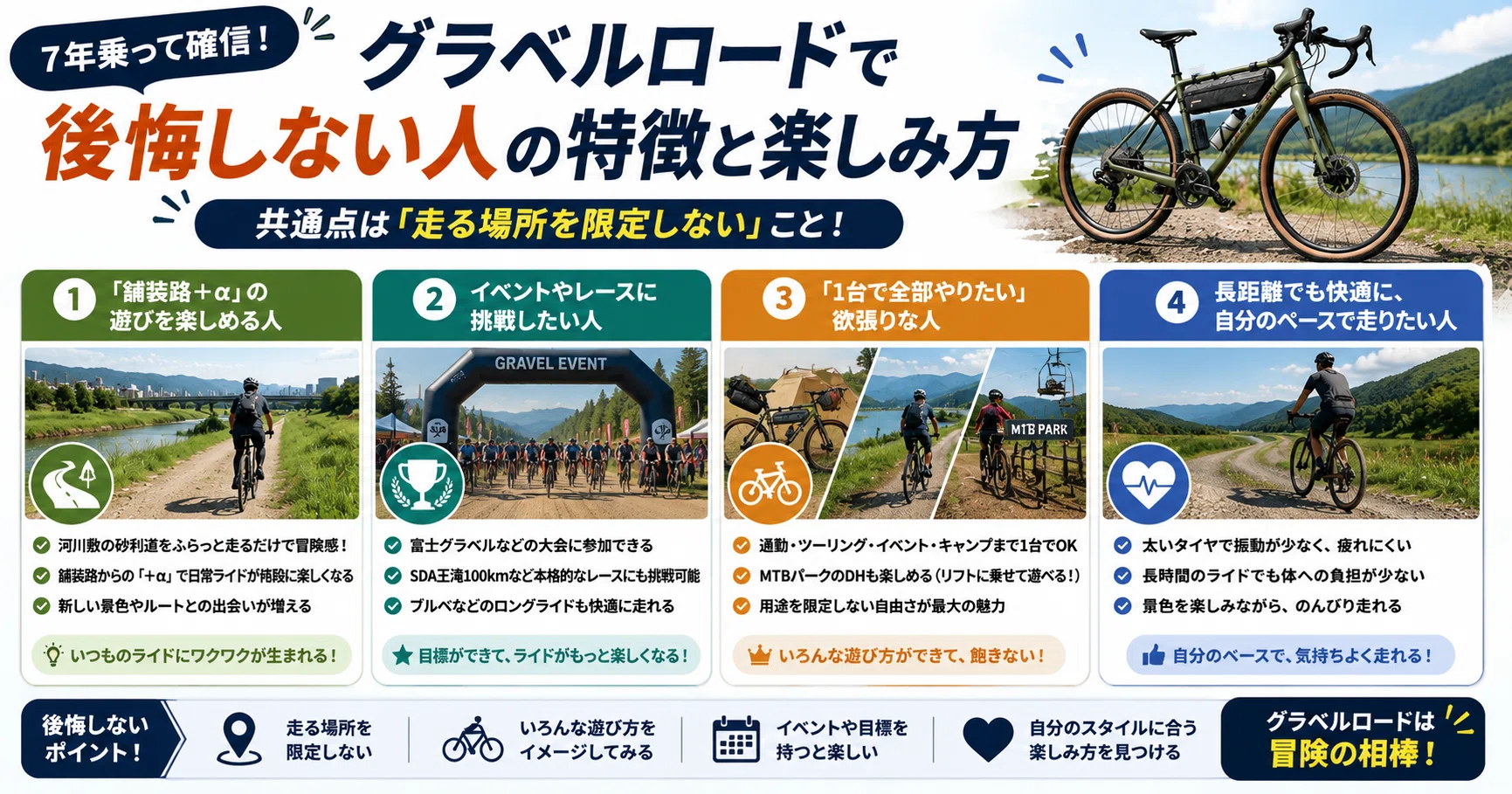 本音】グラベルロードで後悔する人の共通点5つ｜買う前に知りたかった