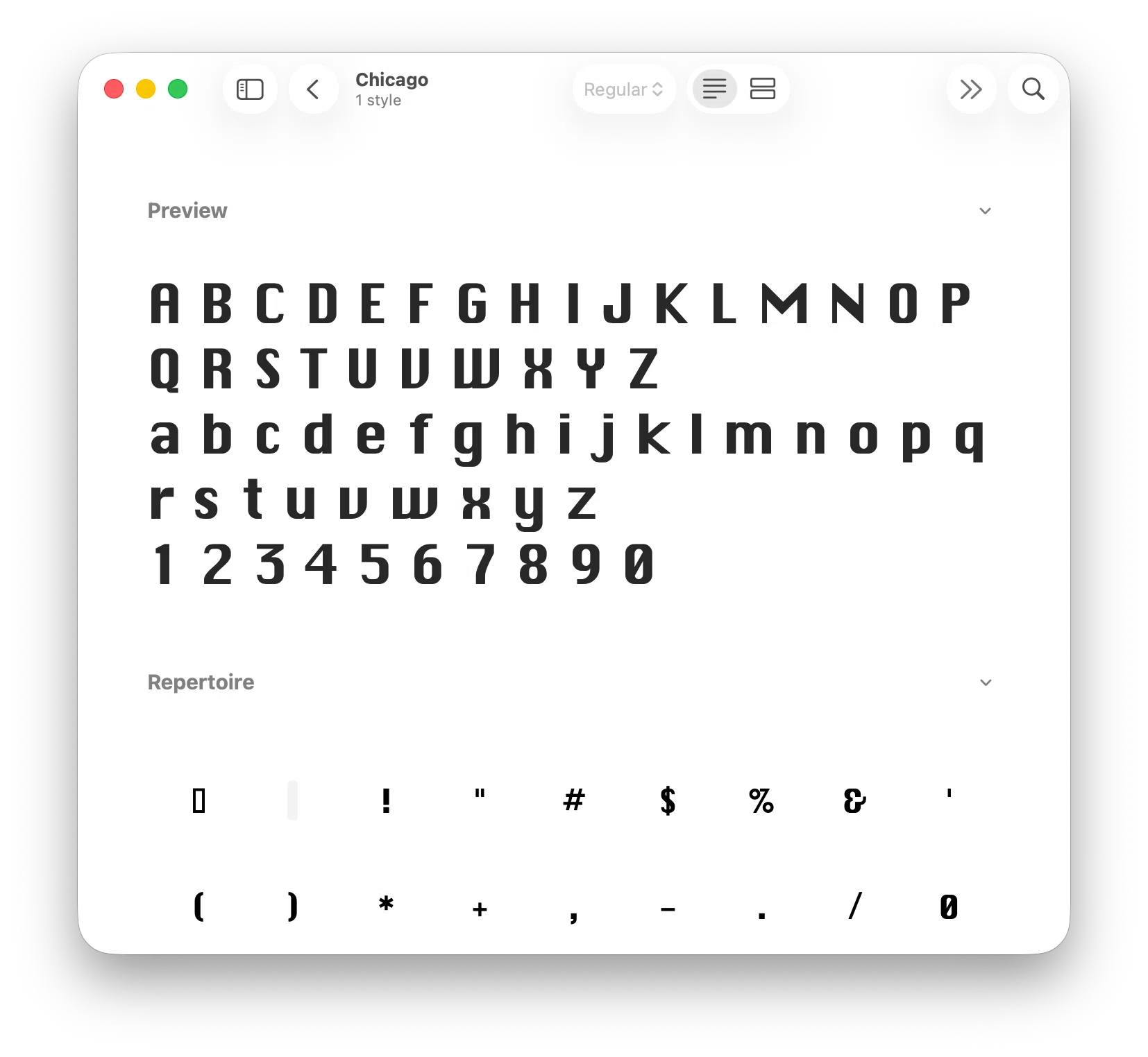 鍵と文字のあいだ】 Chicago フォントの時代 〜初代 Macintosh の文字