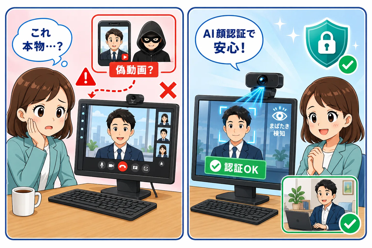 ディープフェイク・なりすまし詐欺を防ぐ！オフィスPCに導入すべき最新 