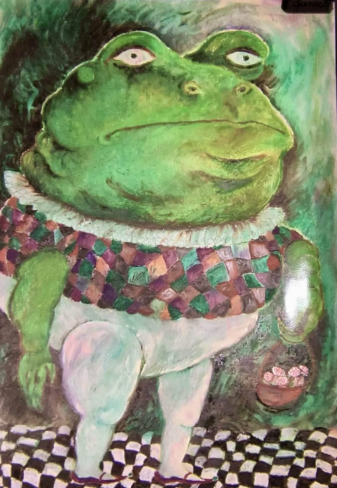カエル 油絵 油絵 ピエールの世界に生きるカエルたち 絵描きの弟