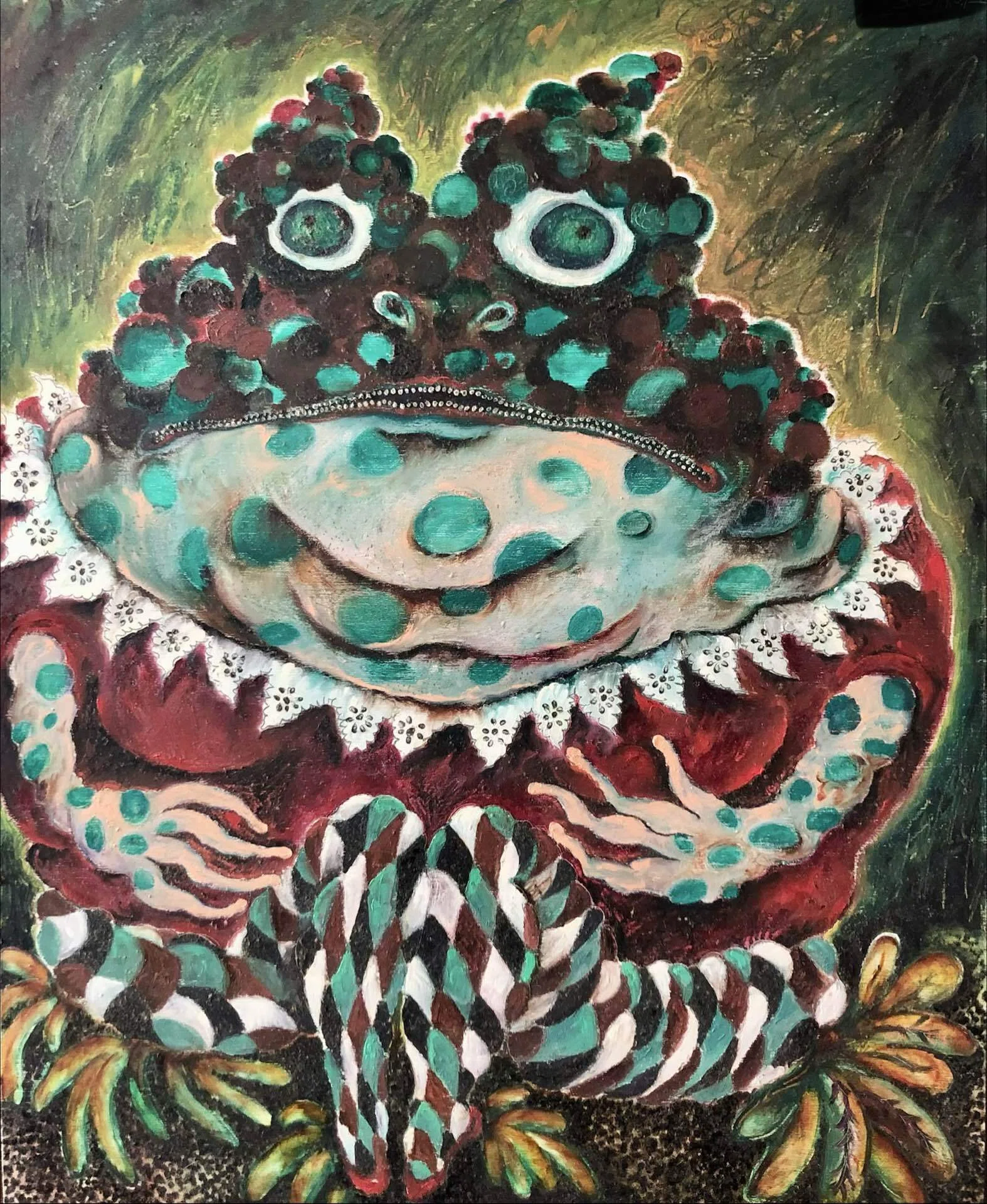 油絵】ピエールの世界に生きるカエルたち｜絵描きの弟