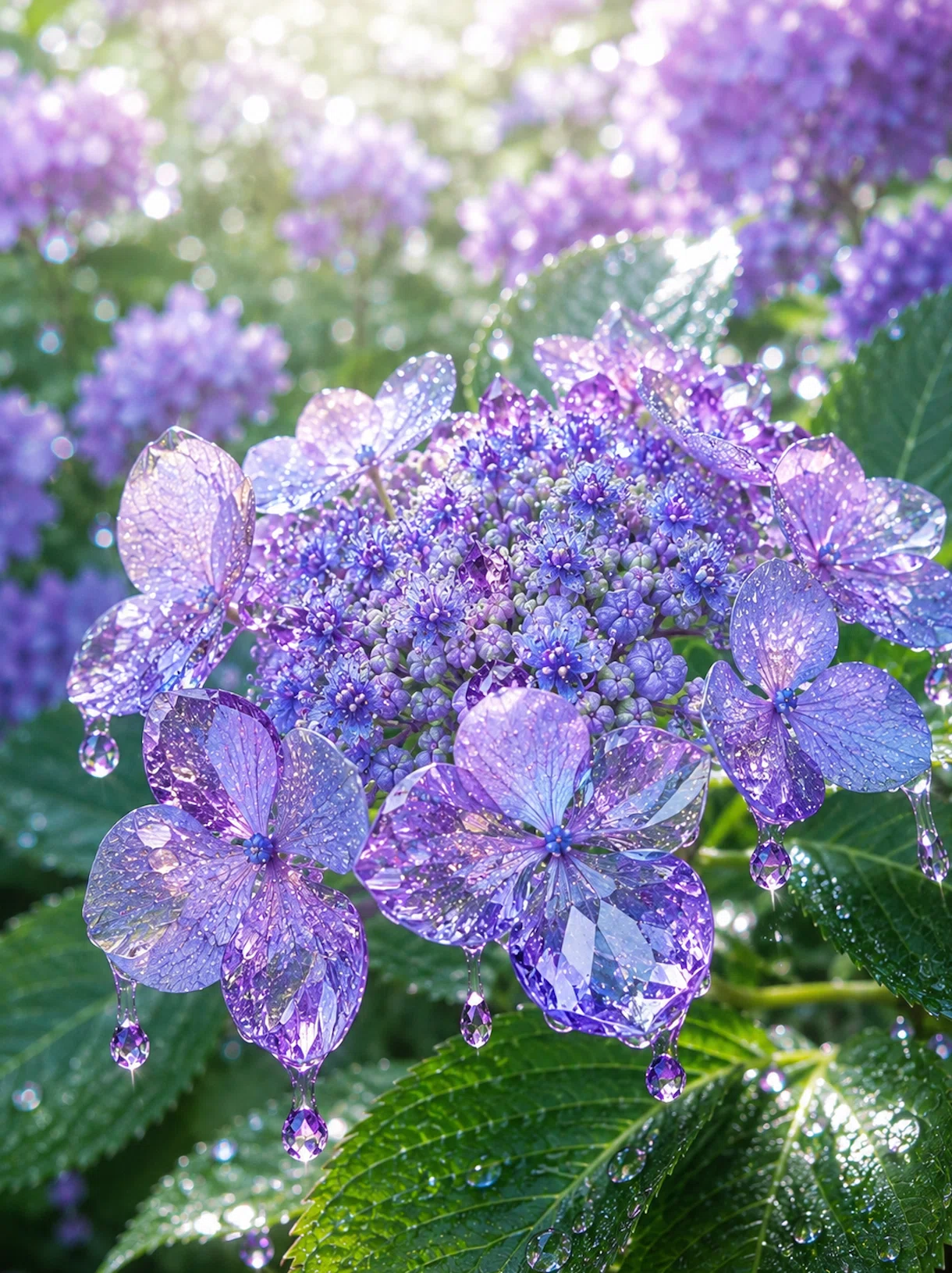 紫陽花からアメジストに？！AIの魔法で星のように煌めかせた結果