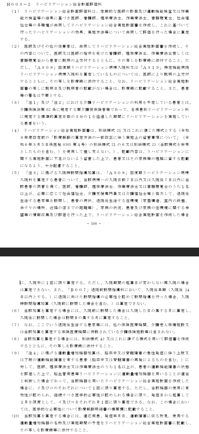 リハビリテーション総合計画評価料の変更点について｜ぷーちゃんぽんの