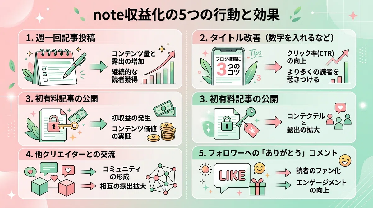 5 Actions I Took to Reach 1,000 Yen a Month on note | A Report on Six ...